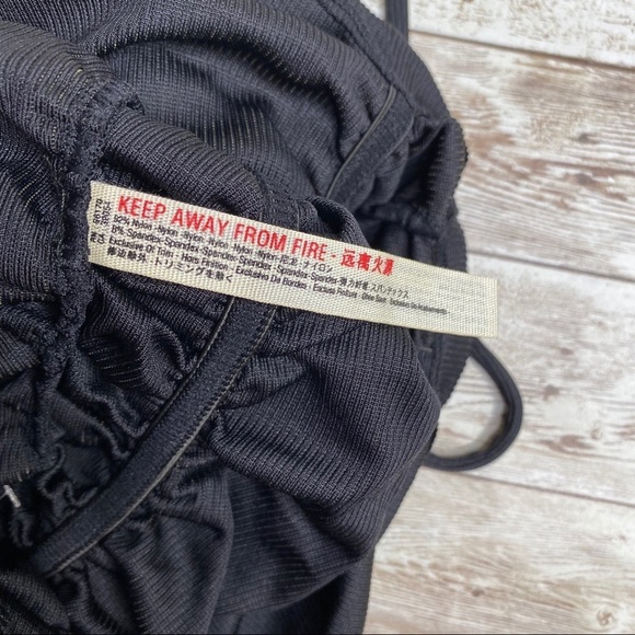 Free People On Your Side Bodysuit Black Ribbed Ruched Detailing - Picture 7 of 10